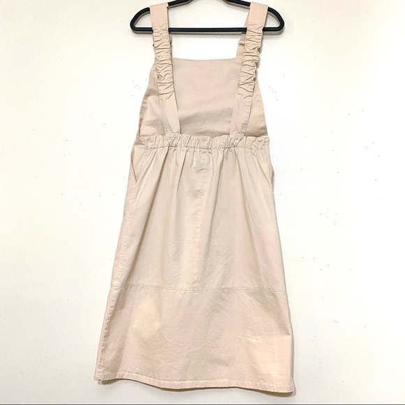 LADO bASiC overall dress CREAM color has elastic back waistband & Velcro straps - Picture 4 of 10